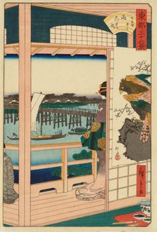 Ryogoku Bridge, from the series "Thirty-six Views of the Eastern Capital", 1862. Creator: Utagawa Hiroshige II