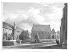S.W. View in the Quadrangle of St. Augustine's College, Canterbury c1847. Creator: George Hawkins