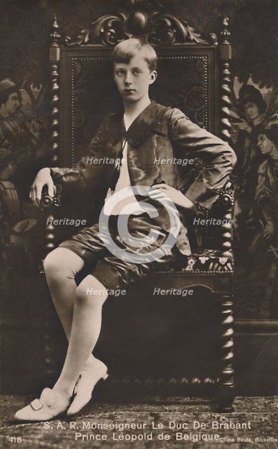 'S. A. R. Monseigneur Le Duc De Brabant Prince Leopold de Belgique', c1910.  Creator: Unknown.