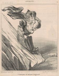 S'étant placé sur une pente dangereuse, 19th century. Creator: Honore Daumier