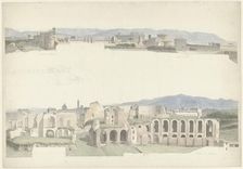 S. Giovanni E Paolo, The Villa Mattei and the Imperial Palaces, c.1809-c.1812. Creator: Josephus Augustus Knip