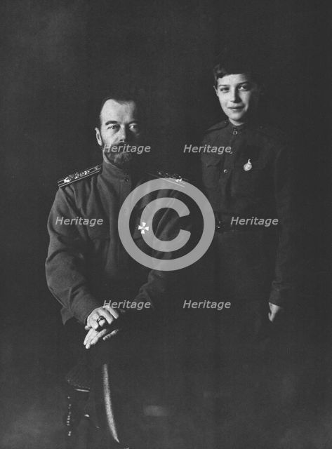 'S.M.Nicolas II, Commandant supreme des armees Russes de terre et de mer : et S.A.I. Le..., c1916. Creator: Unknown.