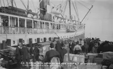 S.S. Alameda with supplies for new railroad at Anchorage, between c1900 and c1930. Creator: Maude Dempsey