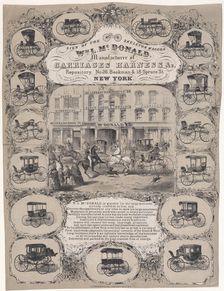 Wm. L. McDonald, Manufacturers of Carriage Harness & Co. Repository, No. 26 Beekman & 1..., 1852-86. Creator: Unknown