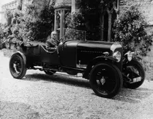 WO Bentley in the driving seat of a Bentley car