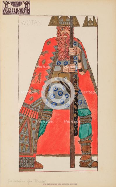 Wotan. Costume design for the opera Das Rheingold by Richard Wagner. Creator: Lefler, Heinrich (1863-1919).