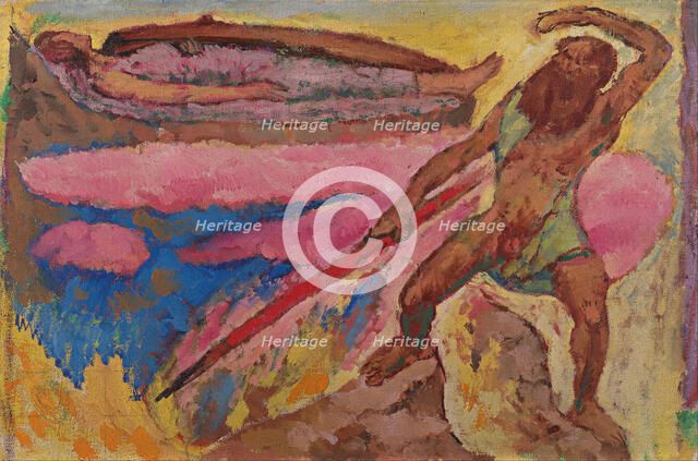 Wotan and Brünhilde, c. 1916. Artist: Moser, Koloman (1868-1918)