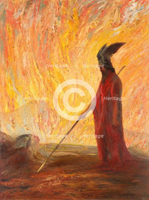 Wotan's Farewell and Magic Fire. Artist: Hendrich, Hermann (1854-1931)