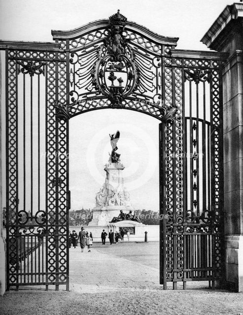 Wought-iron gates, Buckingham Palace, London, 1926-1927.Artist: McLeish