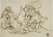 Wounded Warrior and Two Companions, n.d. Creator: Unknown