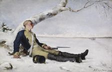 Wounded Warrior in the Snow, 1880. Creator: Helene Schjerfbeck