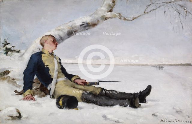 Wounded Warrior in the Snow, 1880. Creator: Helene Schjerfbeck.