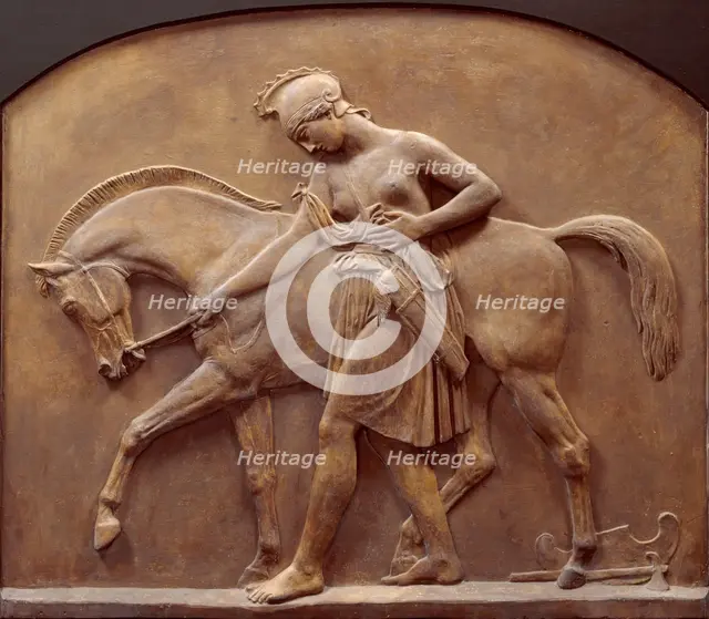 Wounded Amazon and Horse, 1846. Creator: John Gibson.
