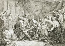 Wounded Antiochus after His Fall Dictating His Will, 1738. Creator: Noël Hallé
