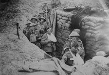 Wounded British in trench, 18 Aug 1918. Creator: Bain News Service