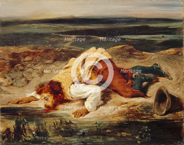 Wounded Brigand (Roman Shepherd), 1826. Creator: Eugene Delacroix.