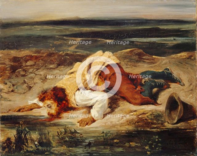 Wounded Brigand (Roman Shepherd), ca 1825. Creator: Delacroix, Eugène (1798-1863).