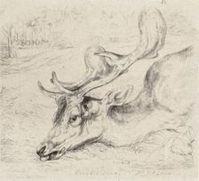 Wounded Deer, 1824. Creator: John Frederick Lewis