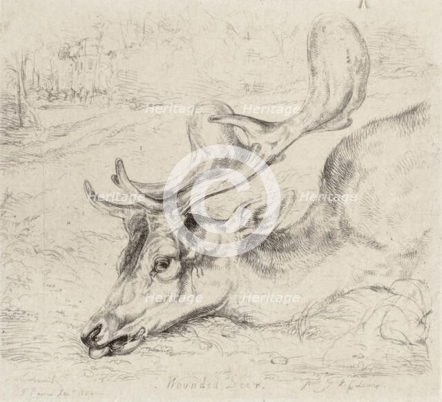 Wounded Deer, 1824. Creator: John Frederick Lewis.