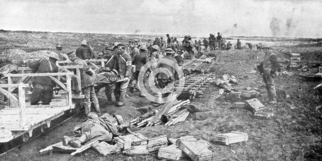 Wounded evacuation point, Vimy, France, First World War, April 1917. Artist: Unknown