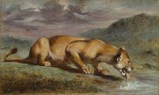 Wounded Lioness, 1840/50. Creator: Pierre Andrieu