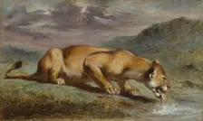Wounded Lioness, 1840/50. Creator: Pierre Andrieu