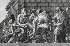 Wounded Paris Carried off the Field of Battle, between circa 1510 and circa 1588. Creators: Master FG, Francesco Primaticcio