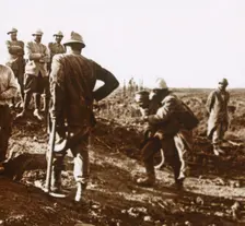 Wounded soldier, Haute Chevauchée, northern France, c1914-c1918