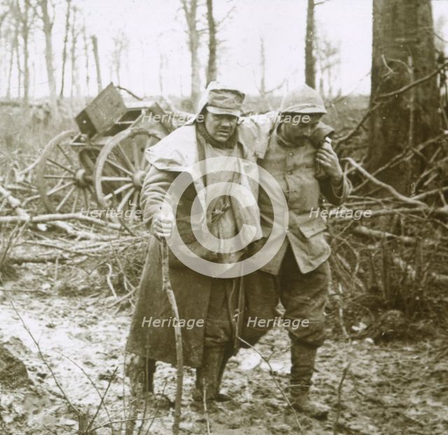 Wounded soldier, Verdun, northern France, 1916. Artist: Unknown.