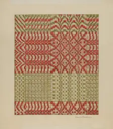 Woven Coverlet, 1935/1942. Creator: Charles Roadman