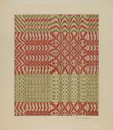 Woven Coverlet, 1935/1942. Creator: Charles Roadman