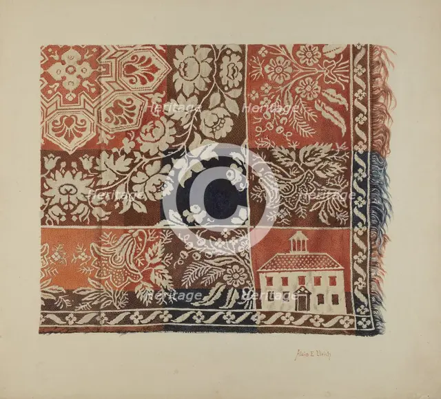Woven Coverlet, 1935/1942. Creator: Alois E. Ulrich.