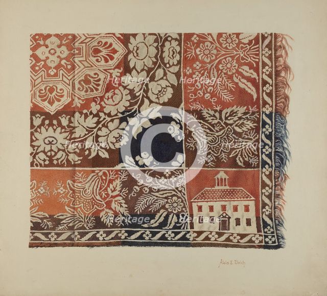 Woven Coverlet, 1935/1942. Creator: Alois E. Ulrich.