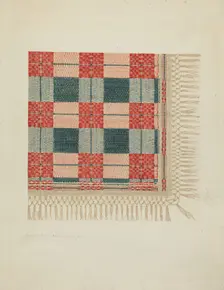 Woven Coverlet, 1935/1942. Creator: Dorothy Lacey