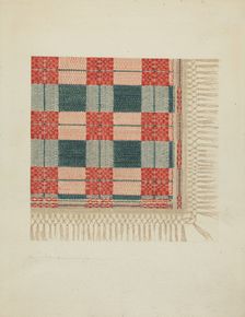 Woven Coverlet, 1935/1942. Creator: Dorothy Lacey