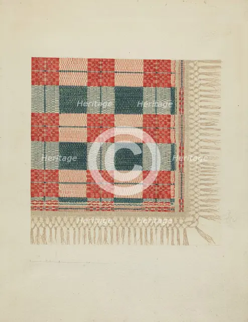 Woven Coverlet, 1935/1942. Creator: Dorothy Lacey.