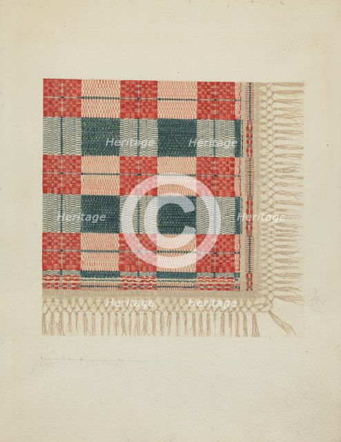 Woven Coverlet, 1935/1942. Creator: Dorothy Lacey.