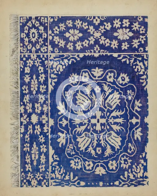 Woven Coverlet, 1935/1942. Creator: Ernest A Towers Jr.