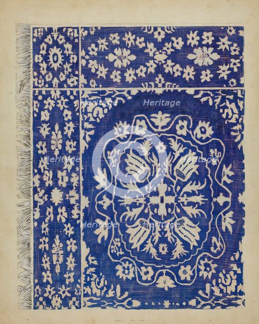 Woven Coverlet, 1935/1942. Creator: Ernest A Towers Jr.