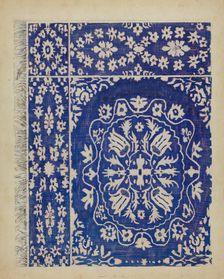 Woven Coverlet, 1935/1942. Creator: Ernest A Towers Jr