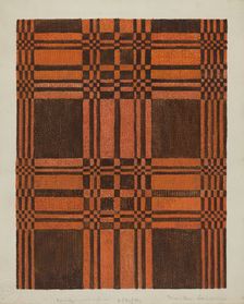 Woven Coverlet, 1935/1942. Creator: Martha L. Lanscher