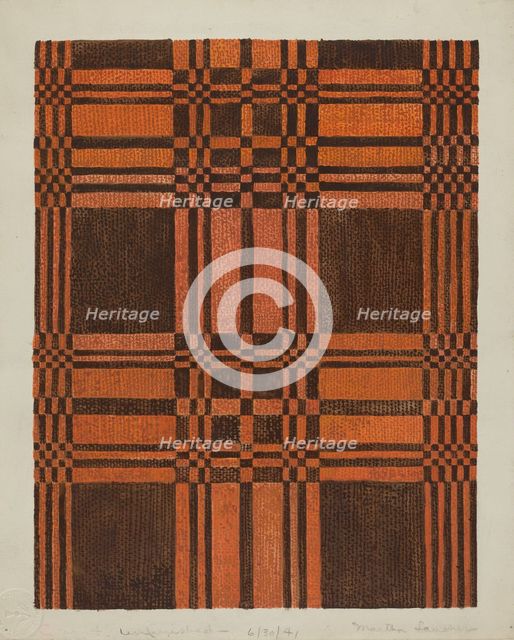 Woven Coverlet, 1935/1942. Creator: Martha L. Lanscher.
