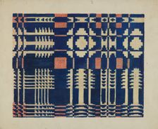 Woven Coverlet, 1935/1942. Creator: Martha L. Lanscher