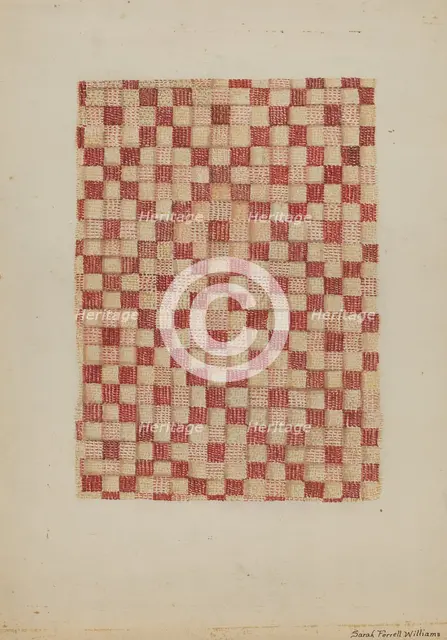 Woven Coverlet, 1935/1942. Creator: Sarah F. Williams.