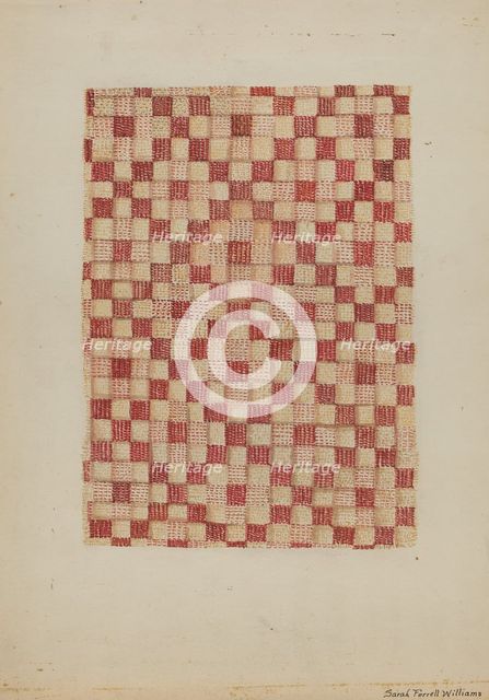 Woven Coverlet, 1935/1942. Creator: Sarah F. Williams.