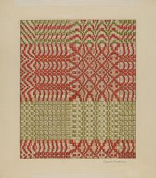 Woven Coverlet, 1935/1942. Creator: Charles Roadman