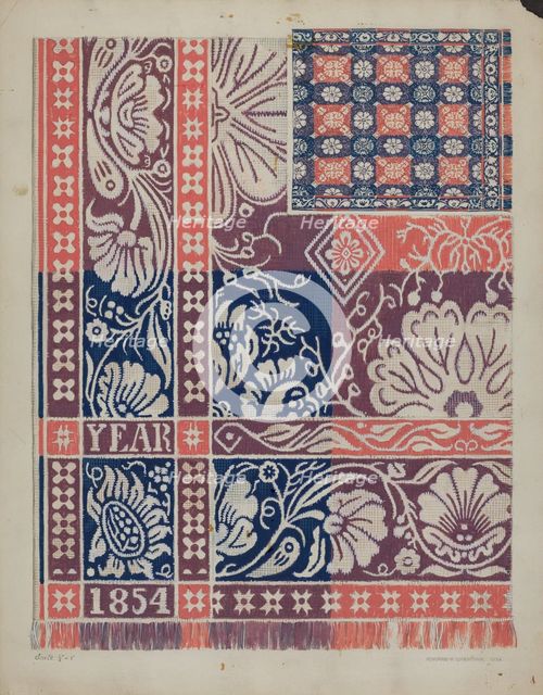 Woven Coverlet, 1937. Creator: Howard H. Sherman.