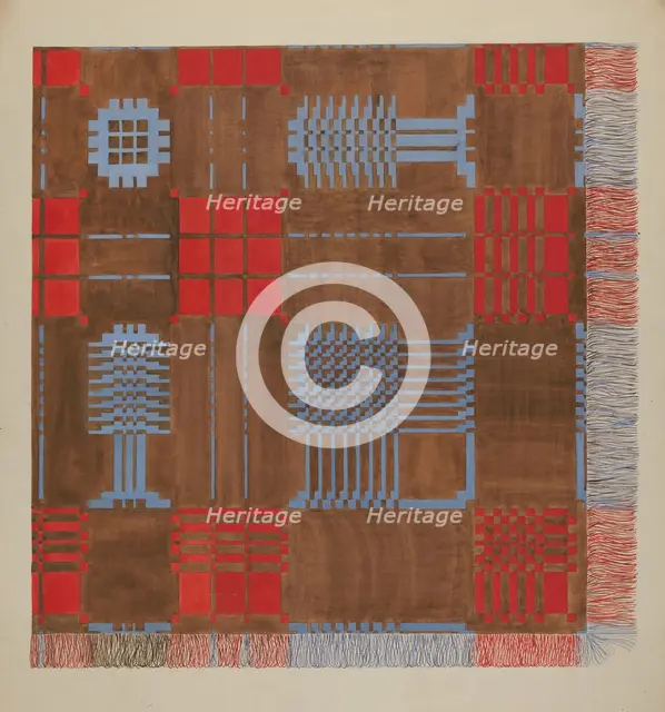Woven Coverlet, c. 1936. Creator: Dorothy Posten.