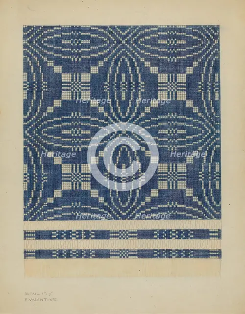Woven Coverlet, c. 1936. Creator: Elizabeth Valentine.