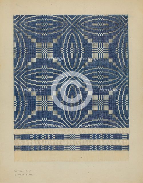 Woven Coverlet, c. 1936. Creator: Elizabeth Valentine.